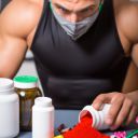 Bodybuilder using performance enhancing drugs