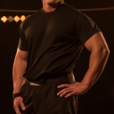Natural bodybuilder posing on stage