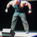 Bodybuilder competing on stage